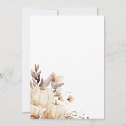 Rustikales Erntedank Dinner Pumpkin Einladung (Rückseite)