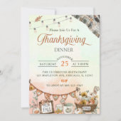 Rustikales Erntedank Dinner Pumpkin Einladung (Vorderseite)