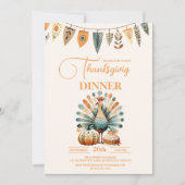 Rustikales Erntedank Dinner Pumpkin Einladung (Vorderseite)