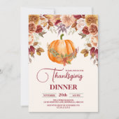 Rustikales Erntedank Dinner Pumpkin Einladung (Vorderseite)