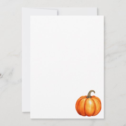 Rustikales Erntedank Dinner Pumpkin Einladung (Rückseite)