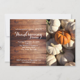 Rustikales Erntedank Dinner Pumpkin Fall Foto Einladung
