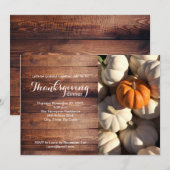 Rustikales Erntedank Dinner Pumpkin Fall Foto Einladung (Vorne/Hinten)
