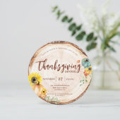 Rustikales Erntedank Dinner Pumpkin Wood Herbst Einladung (Stehend Vorderseite)