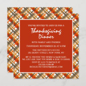 Rustikales Erntedank Dinner Tartan Muster Einladung (Vorne/Hinten)