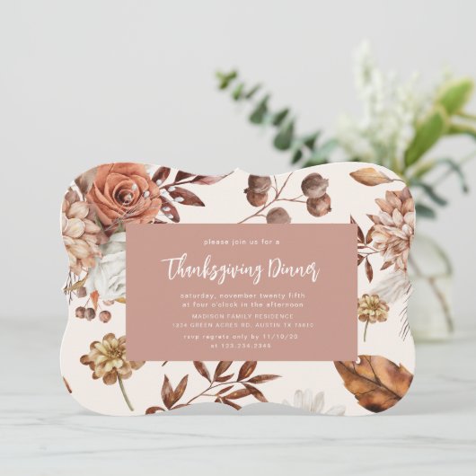 rustikales Erntedank Einladung (Stehend Vorderseite)