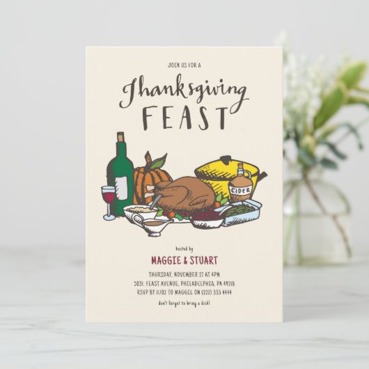 Rustikales Erntedank Fest Einladung (Stehend Vorderseite)