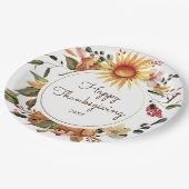 Rustikales Erntedank im Herbst Pappteller (Schrägansicht)