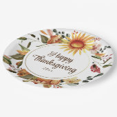 Rustikales Erntedank im Herbst Pappteller (Schrägansicht)