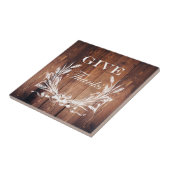 rustikales Erntedank-Kranz Holz geben Dank Fliese (Seite)