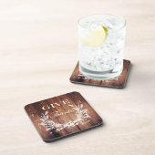 rustikales Erntedank-Kranz Holz geben Dank Getränkeuntersetzer (Rechte Seite)