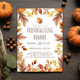 Rustikales Erntedank Party Freundliches Abendessen Einladung