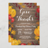 Rustikales Erntedank Party Herbst Einladung (Vorne/Hinten)