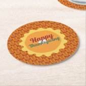 rustikales Erntedank Runder Pappuntersetzer (Angewinkelt)