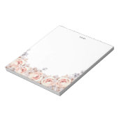 Rustikales Erröten Wasserfarben Blüten Notizblock (Rotiert)