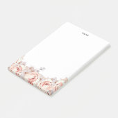 Rustikales Erröten Wasserfarben Blüten Post-it Klebezettel (angewinkelt)