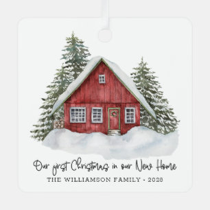 Rustikales erstes Weihnachten Neues Zuhause Woodla Ornament Aus Metall