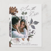 Rustikales erthy Watercolor Bouquet Save the Date Einladungspostkarte (Vorderseite)