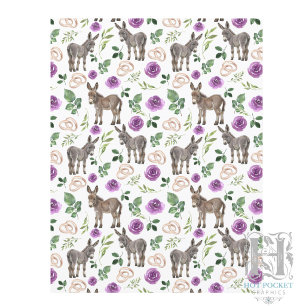 Rustikales Esel-Blumen-Schabpapier in Lila