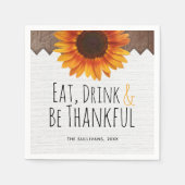Rustikales Essen Drink ist dankbar Erntedank Serviette (Vorderseite)