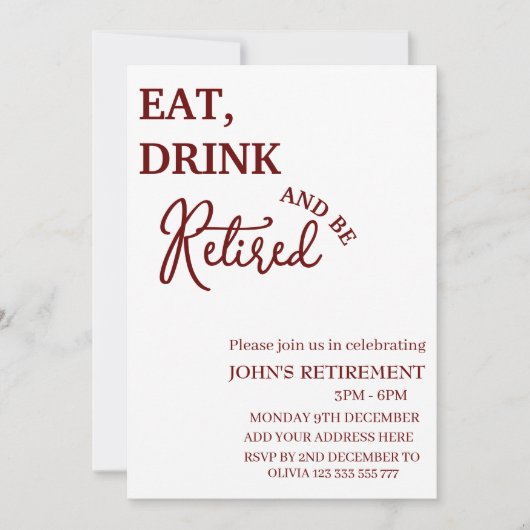 Rustikales Essen, Trinken und sich wieder sonnige Einladung (Vorderseite)