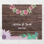 Rustikales Etikett aus Holz Blumenwein (Einzelnes Label)