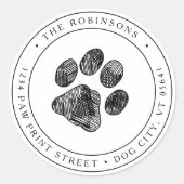 Rustikales Etikett für die Rücksendeadresse Runder Aufkleber (Vorderseite)