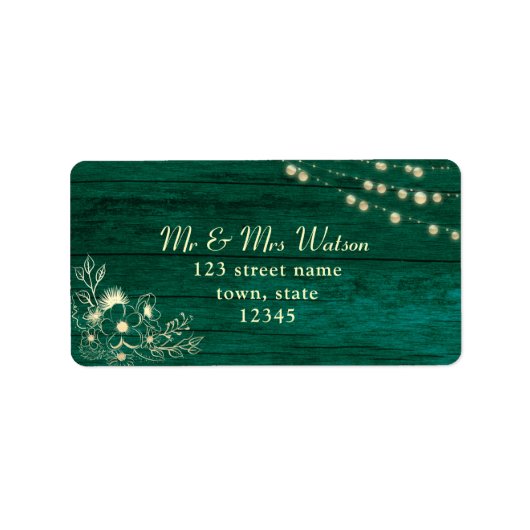 Rustikales Etikett für Holzzeichenbeleuchtung Adressaufkleber (Vorne)