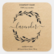 Rustikales Etikett für Kerzen