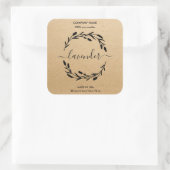 Rustikales Etikett für Kerzen Quadratischer Aufkleber (Tasche)