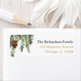 Rustikales Etikett für Pinienbäume