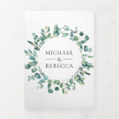 Rustikales Eukalyptus-Foto Dreifach Gefaltete Einladung (Cover)