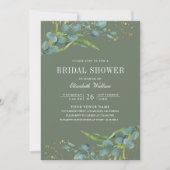 Rustikales Eukalyptus-Foto Sage Green Brautparty Einladung (Vorderseite)