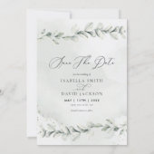 Rustikales Eukalyptus-Foto Save The Date (Rückseite)