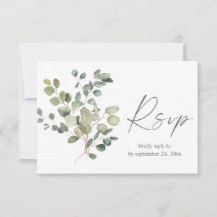 Rustikales Eukalyptus-Grün-Duo mit Mahlzeiten-RSVP RSVP Karte