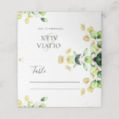 Rustikales Eukalyptus-Grün mit eleganter Ästhetik Platzkarte (Außenseite Aufgefaltet)