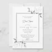 Rustikales Eukalyptus-Kalligrafie-Winter-Brautpart Einladung (Vorderseite)