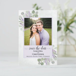 Rustikales Eukalyptus & Lavender Lila Hochzeitsfei Save The Date