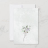 Rustikales Eukalyptus & Lavender Lila Hochzeitsfei Save The Date (Rückseite)