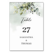 Rustikales Eukalyptus Salbei grün Gold Tischnummer (Rückseite)