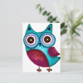 Rustikales Euling, Aquamarin und Lila Postkarte (Stehend Vorderseite)