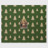 Rustikales Evergreen Tree Personalisiertes Weihnac Geschenkpapier (Flach)