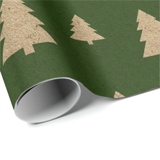 Rustikales Evergreen Tree Personalisiertes Weihnac Geschenkpapier (Rolleneckpunkt)