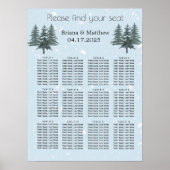 Rustikales Evergreen Winter Pine Wedding Chart Poster (Vorne)