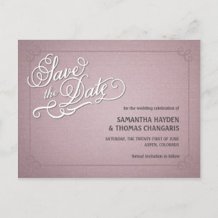Rustikales Fade Pink Save the Date Ankündigungspostkarte