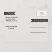 Rustikales Fall Birch Tree Land Save the Date Ankündigungspostkarte (Rückseite)