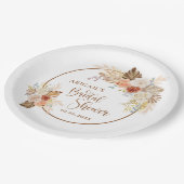 Rustikales Fall Boho Arch Pampas Grass Brautparty Pappteller (Schrägansicht)