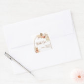 Rustikales Fall Boho Arch Pampas Grass Brautparty Quadratischer Aufkleber (Umschlag)