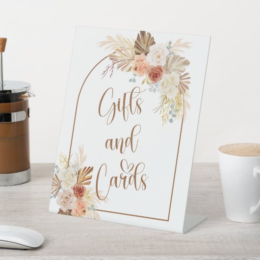 Rustikales Fall Boho Arch Pampas Grass Geschenke u Sockelschild (In SItu)