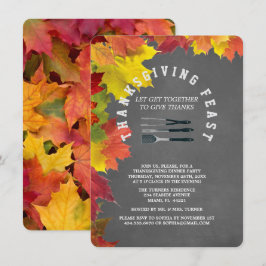 Rustikales Fall Chalkboard Erntedank Dinner Party Einladung